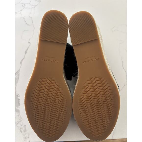 NWOB Cole Haan Cloudfeel Hampton Sandals SZ 8.5 black leather wedge sandals - Picture 6 of 7